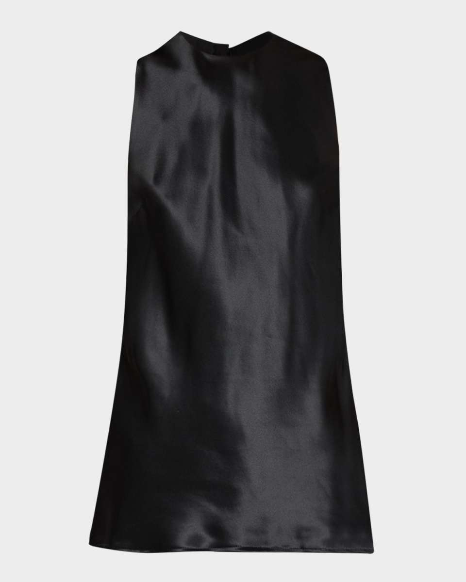 Bow Sleeveless Silk Halter Top